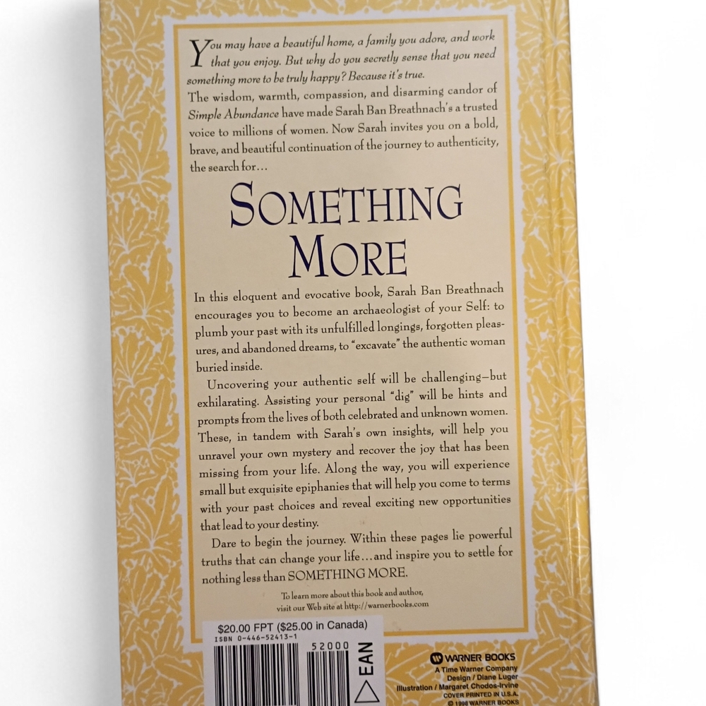 VTG 1998 Warner Books‎ Something More Excavating Authentic Self Breathnach HC - Picture 2 of 8